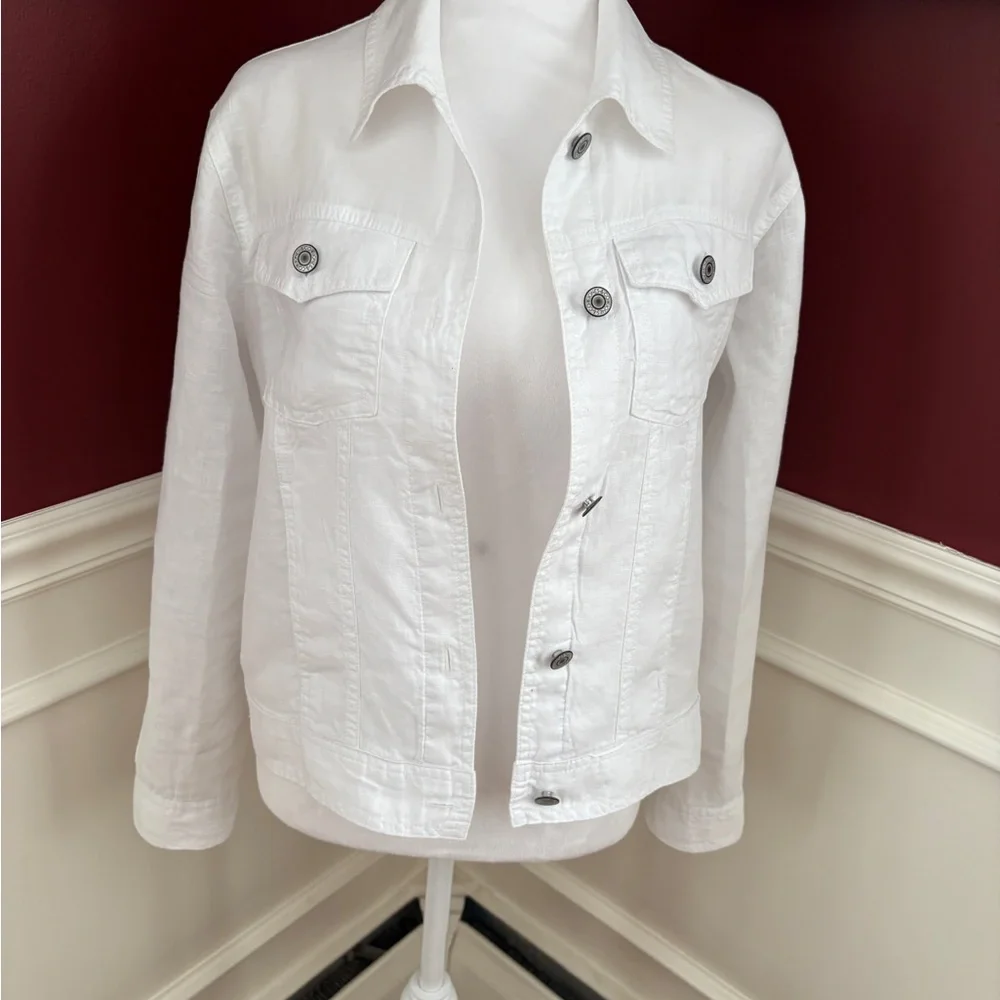 Jones New York Women's White Jean Jacket - Picture 2 of 7